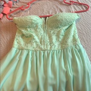 mint strapless dress!
